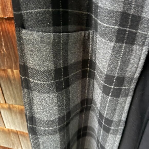 NWOT Vince Plaid Melton Car Coat in Black/Gray Wool Blend in Women's Large - Picture 6 of 16